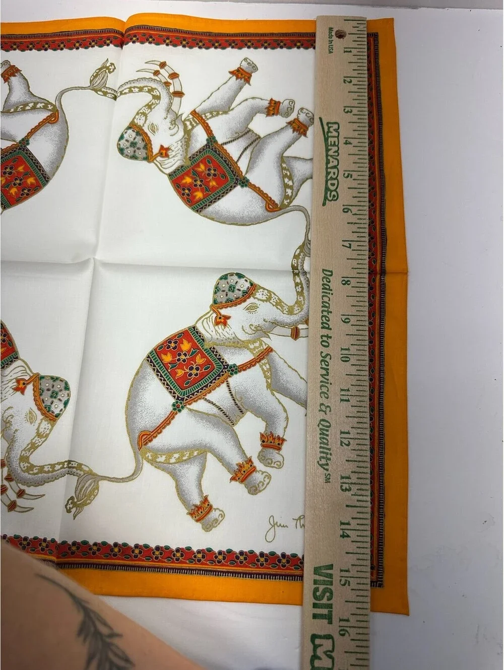 New Jim Thompson‎ Elephant Print Voile Napkin Storage Location Number: B-14